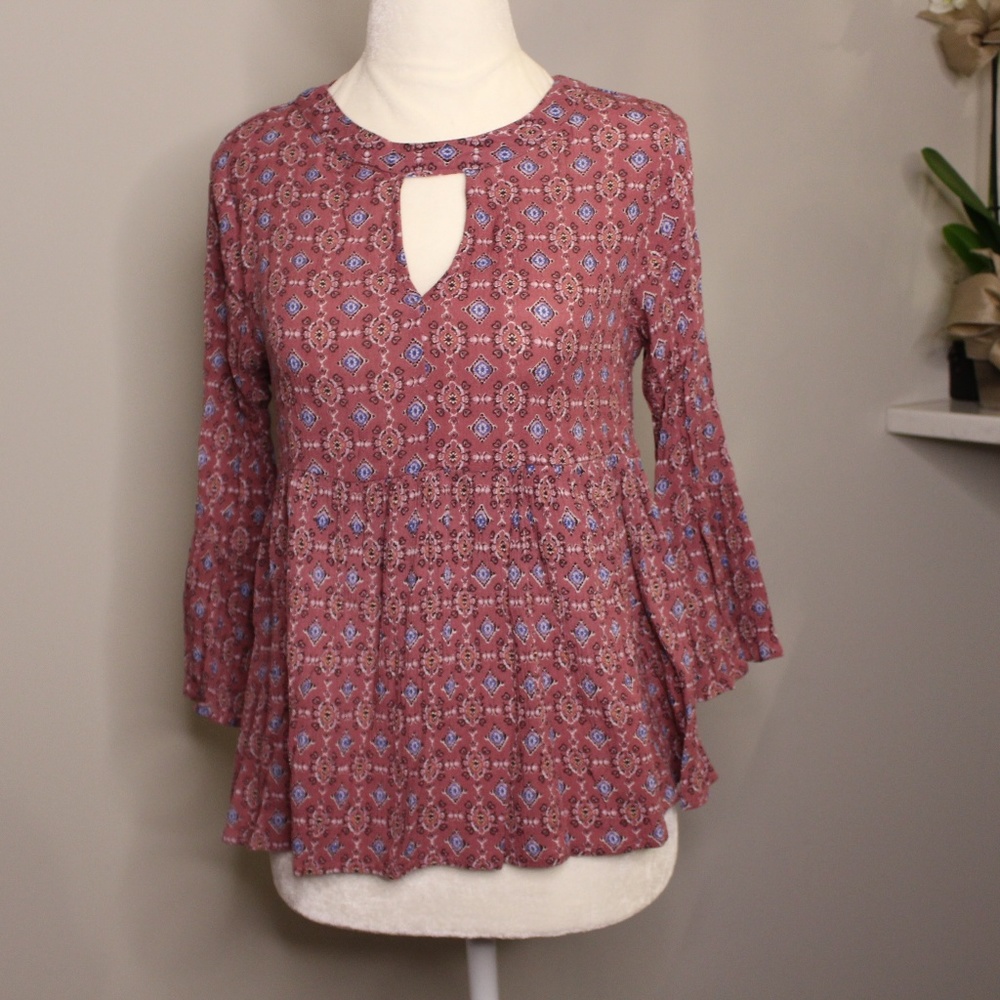 pink and blue altar'd state long sleeve top